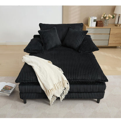 Poltrona chaise longue oversize da 54,75 W, divano letto imbottito e soffice con 2 cuscini