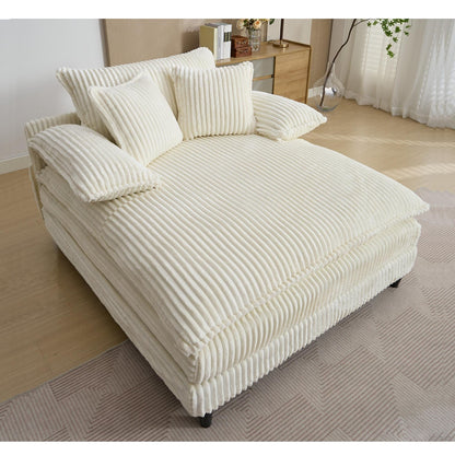 Poltrona chaise longue oversize da 54,75 W, divano letto imbottito e soffice con 2 cuscini