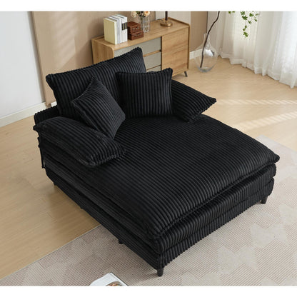 Poltrona chaise longue oversize da 54,75 W, divano letto imbottito e soffice con 2 cuscini