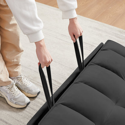 Divano letto convertibile 2 in 1 in velluto 55.2 con schienale regolabile