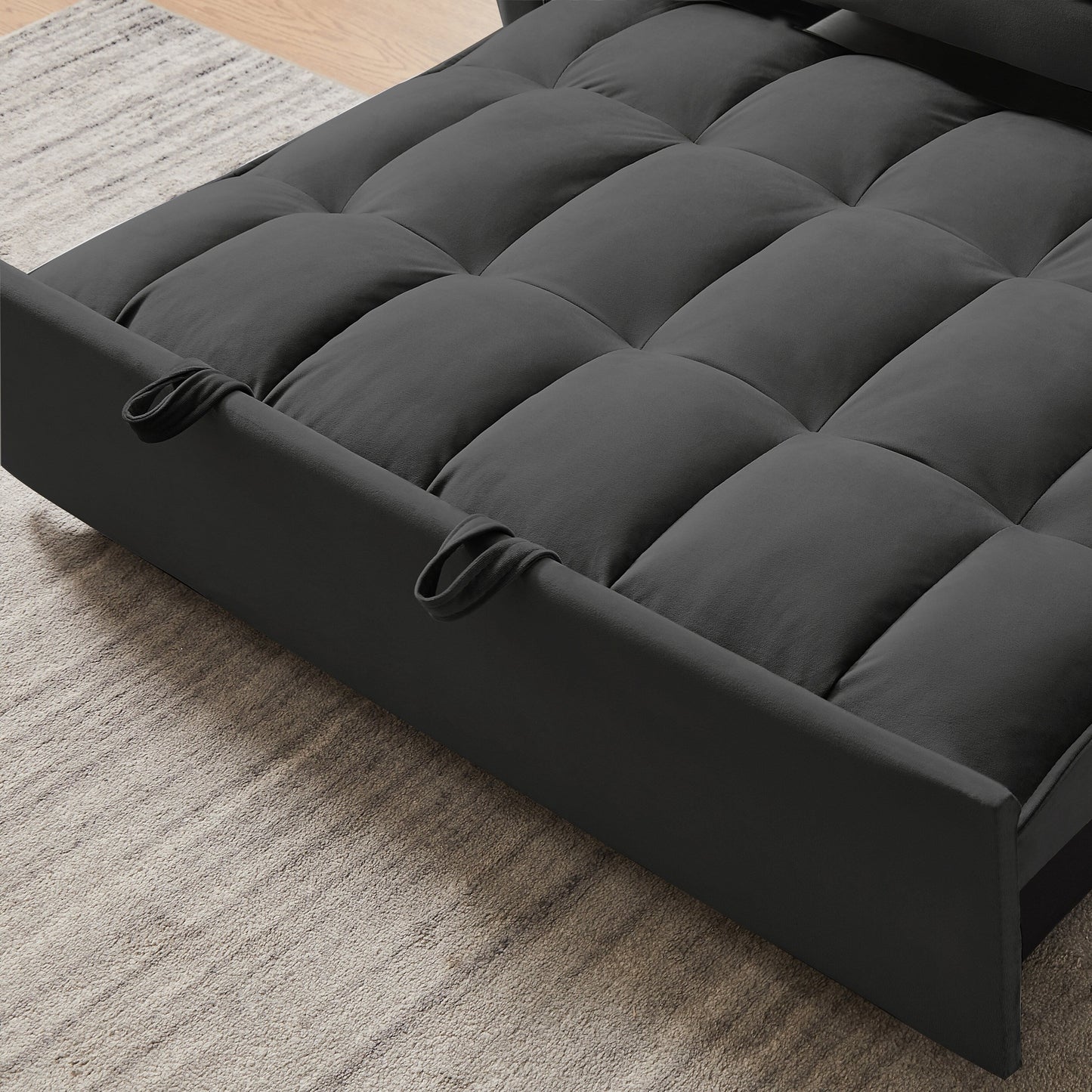 Divano letto convertibile 2 in 1 in velluto 55.2 con schienale regolabile