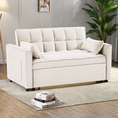 Divano letto convertibile 2 in 1 in velluto 55.2 con schienale regolabile