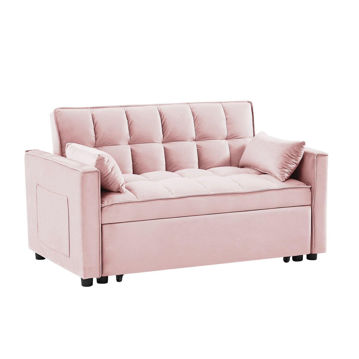 Divano letto convertibile 2 in 1 in velluto 55.2 con schienale regolabile