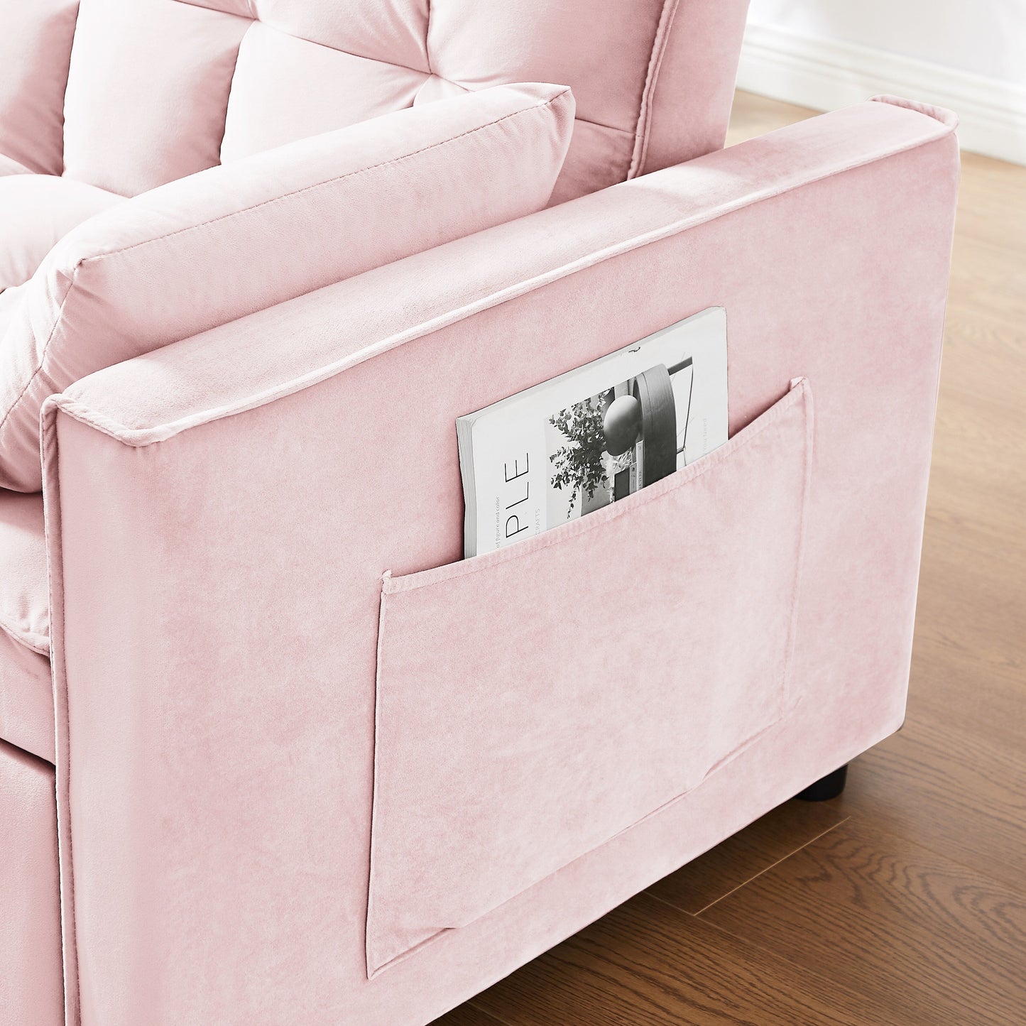 Divano letto convertibile 2 in 1 in velluto 55.2 con schienale regolabile