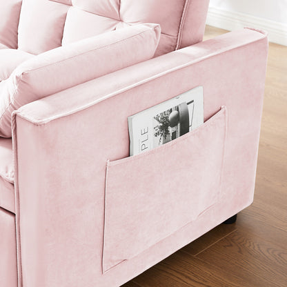 Divano letto convertibile 2 in 1 in velluto 55.2 con schienale regolabile