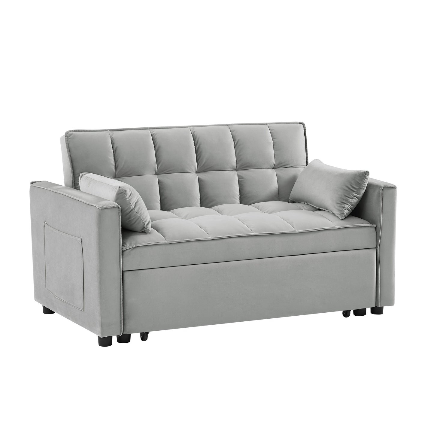 Divano letto convertibile 2 in 1 in velluto 55.2 con schienale regolabile