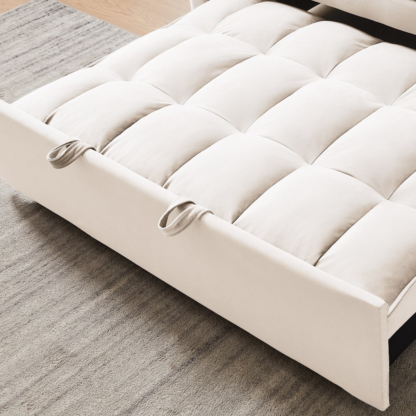 Divano letto convertibile 2 in 1 in velluto 55.2 con schienale regolabile