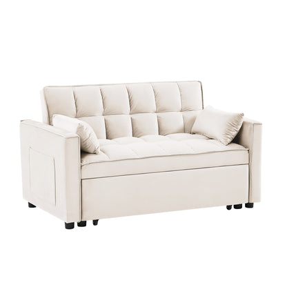 Divano letto convertibile 2 in 1 in velluto 55.2 con schienale regolabile