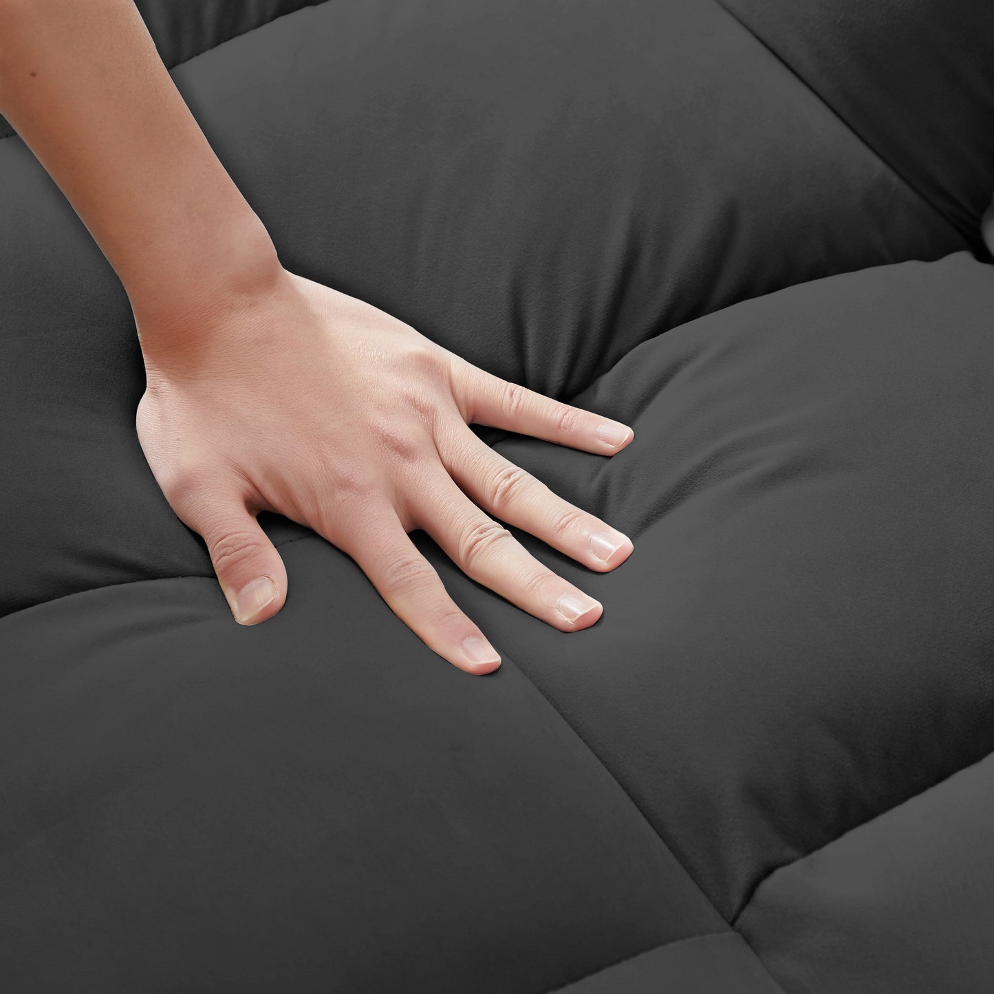 Divano letto convertibile 2 in 1 in velluto 55.2 con schienale regolabile
