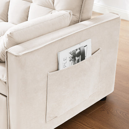 Divano letto convertibile 2 in 1 in velluto 55.2 con schienale regolabile
