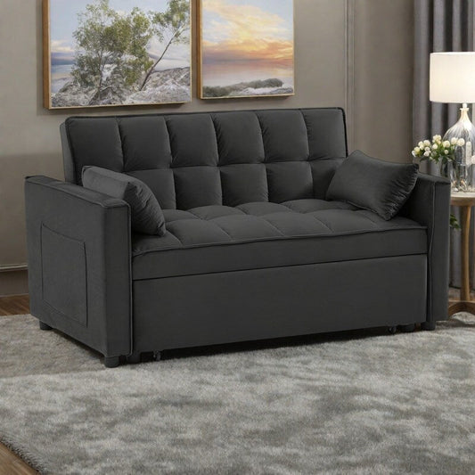 Divano letto convertibile 2 in 1 in velluto 55.2 con schienale regolabile