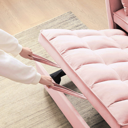 Divano letto convertibile 2 in 1 in velluto 55.2 con schienale regolabile