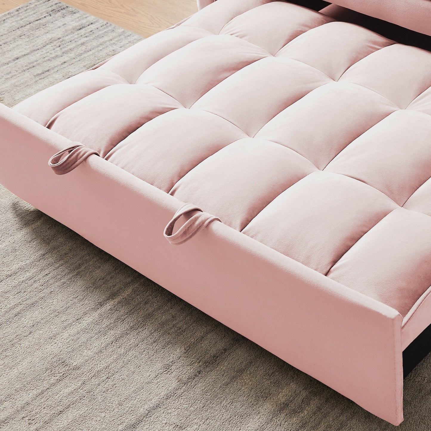 Divano letto convertibile 2 in 1 in velluto 55.2 con schienale regolabile