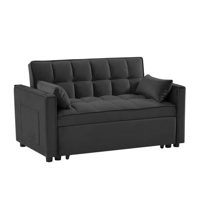 Divano letto convertibile 2 in 1 in velluto 55.2 con schienale regolabile