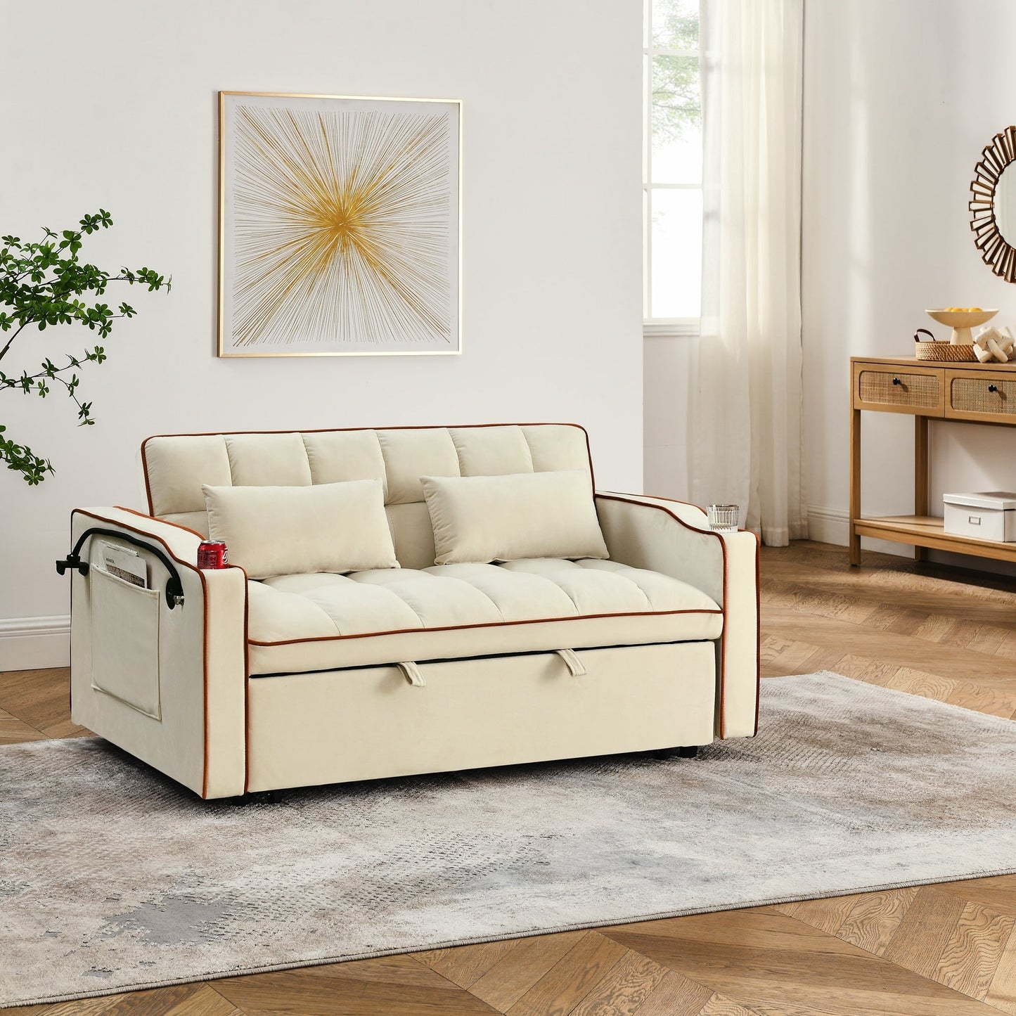 Divano letto pieghevole versatile da 55,51 pollici in 3 lunghezze