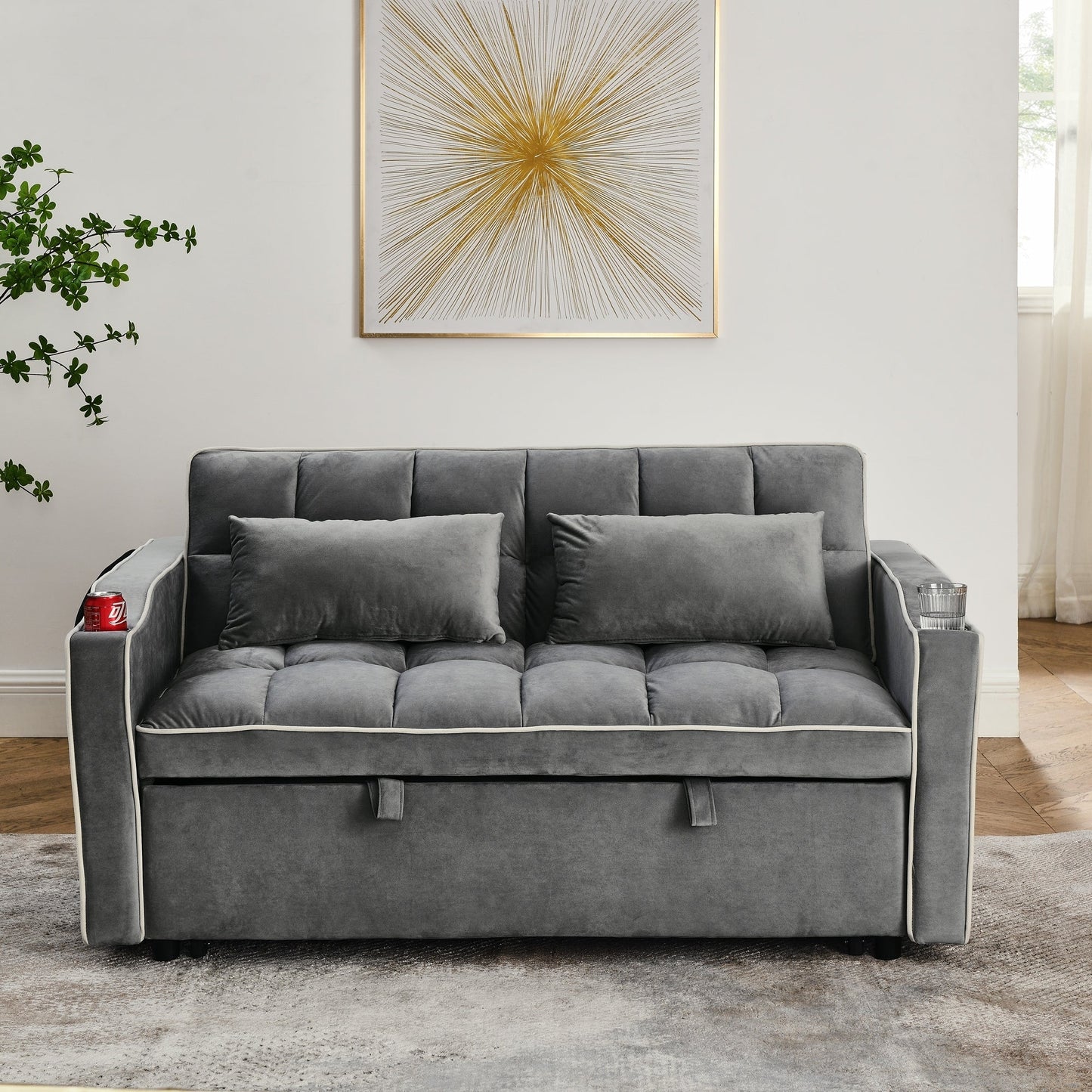 Divano letto pieghevole versatile da 55,51 pollici in 3 lunghezze