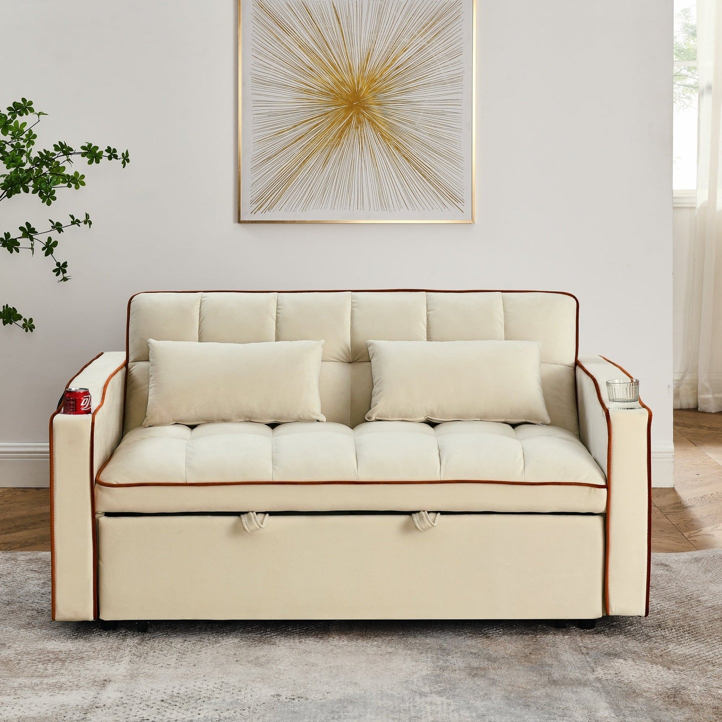 Divano letto pieghevole versatile da 55,51 pollici in 3 lunghezze