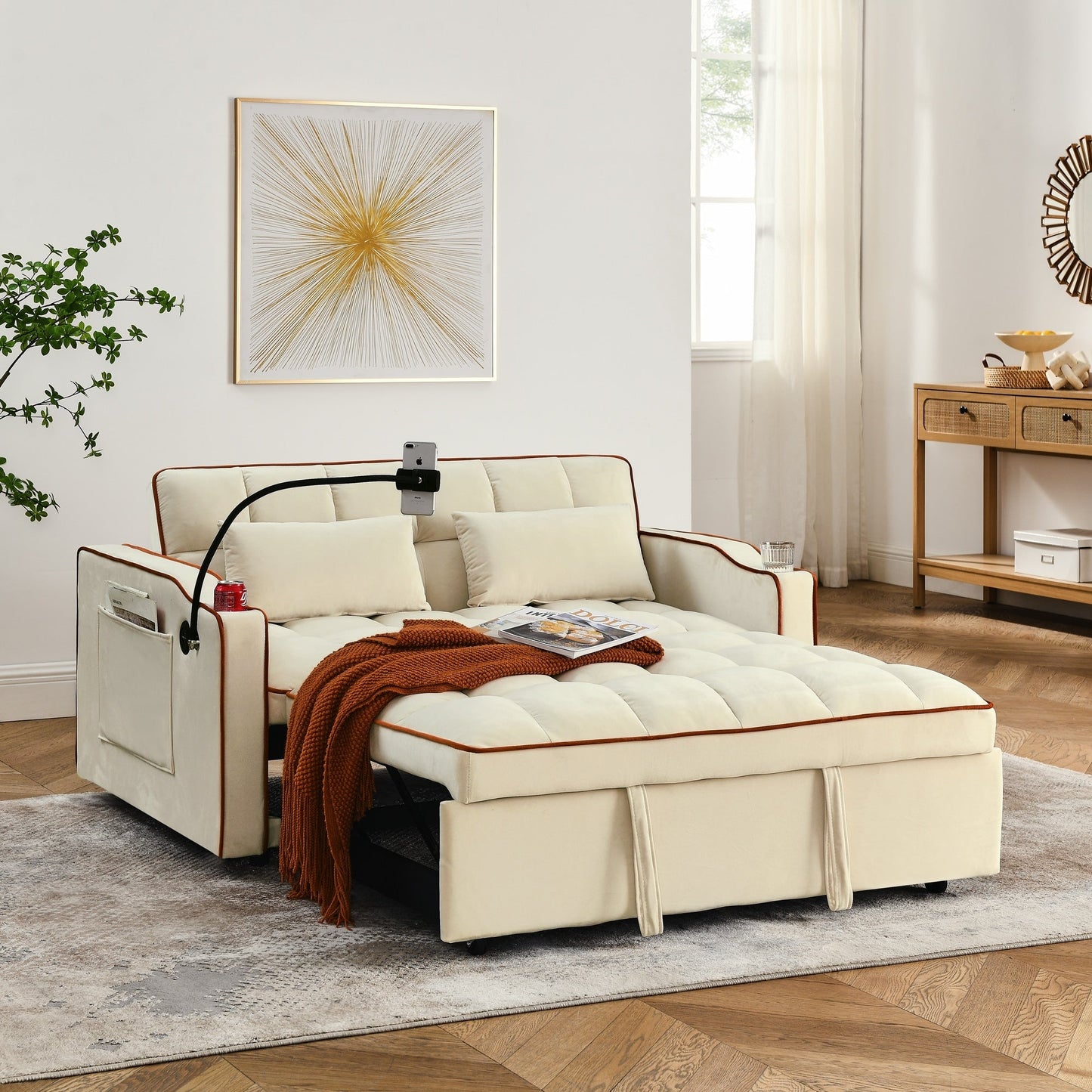 Divano letto pieghevole versatile da 55,51 pollici in 3 lunghezze