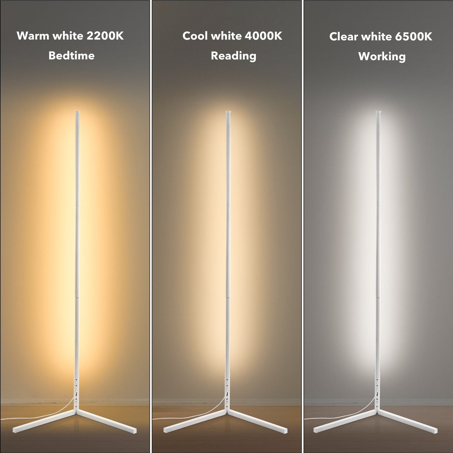 Lampada da terra minimalista a LED con angolo in metallo RGB da 55 cm