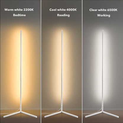 Lampada da terra minimalista a LED con angolo in metallo RGB da 55 cm