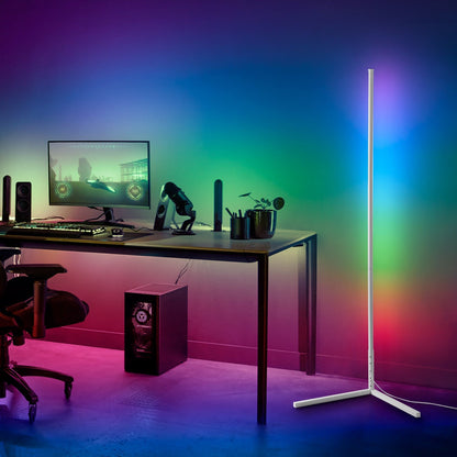 Lampada da terra minimalista a LED con angolo in metallo RGB da 55 cm