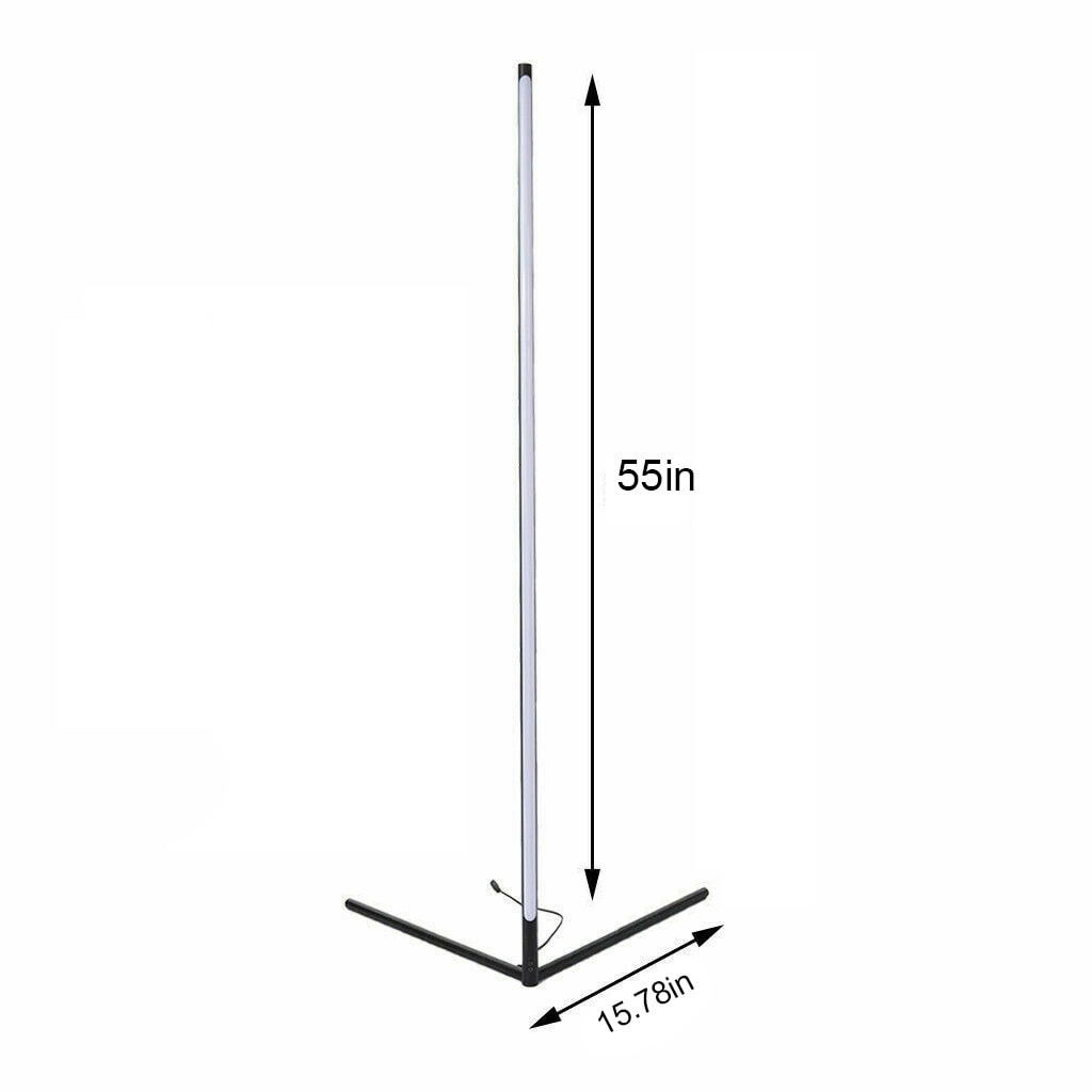 Lampada da terra minimalista a LED con angolo in metallo RGB da 55 cm