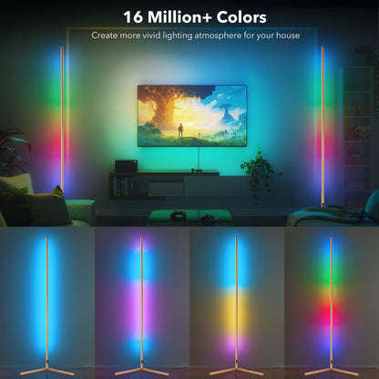 Lampada da terra minimalista a LED con angolo in metallo RGB da 55 cm