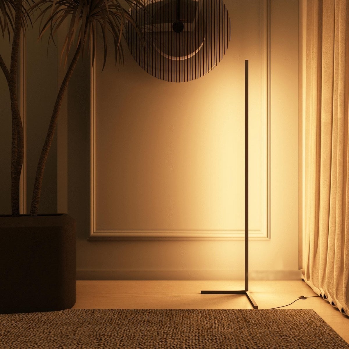 Lampada da terra minimalista a LED con angolo in metallo RGB da 55 cm