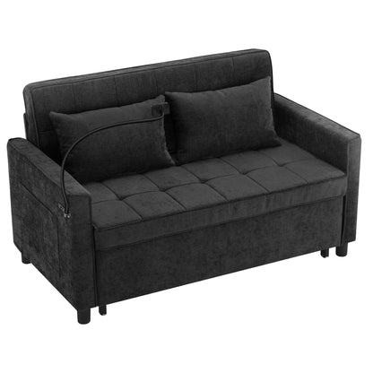 Divano letto estraibile in ciniglia da 56,9 W con porte USB