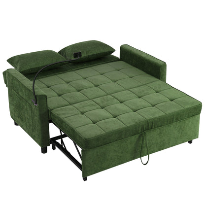 Divano letto estraibile in ciniglia da 56,9 W con porte USB