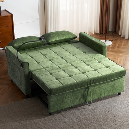 Divano letto estraibile in ciniglia da 56,9 W con porte USB