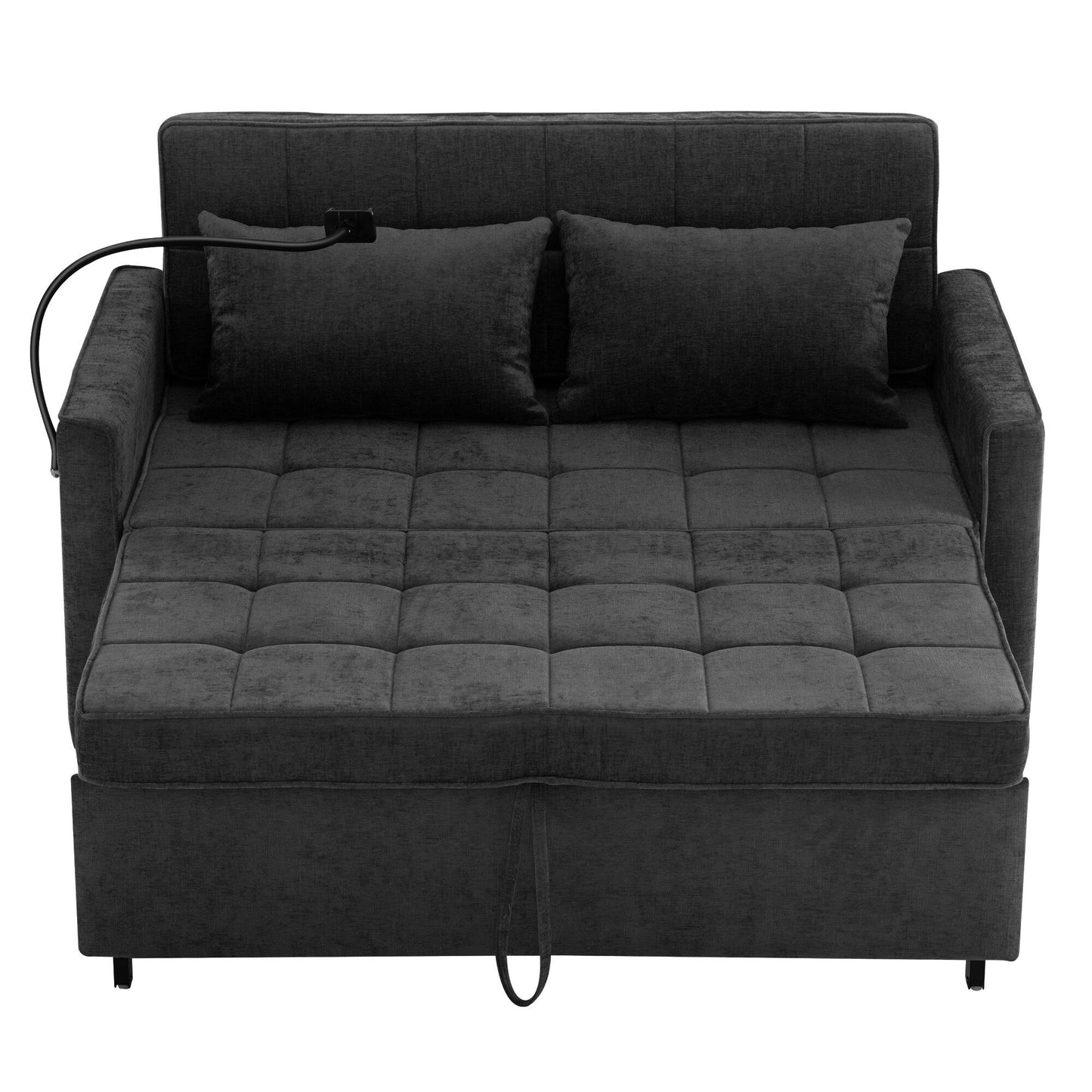 Divano letto estraibile in ciniglia da 56,9 W con porte USB