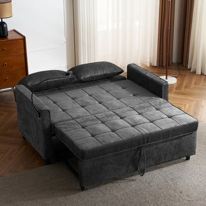 Divano letto estraibile in ciniglia da 56,9 W con porte USB