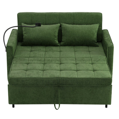 Divano letto estraibile in ciniglia da 56,9 W con porte USB