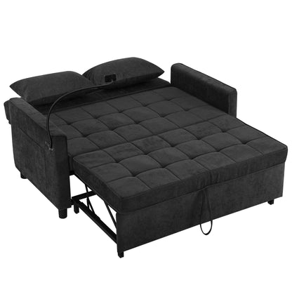 Divano letto estraibile in ciniglia da 56,9 W con porte USB
