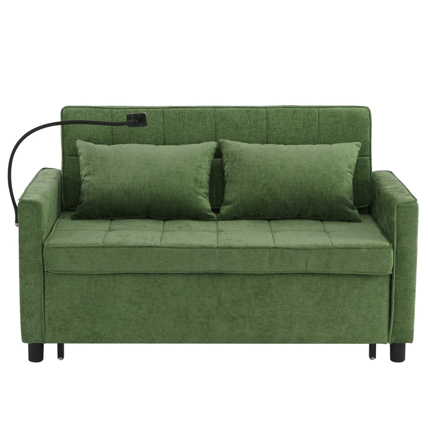 Divano letto estraibile in ciniglia da 56,9 W con porte USB
