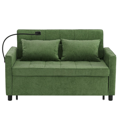 Divano letto estraibile in ciniglia da 56,9 W con porte USB