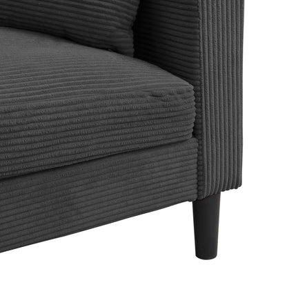 Divano a due posti in velluto a coste da 57,9 pollici con struttura in legno, spugna ad alta resilienza e design salvaspazio