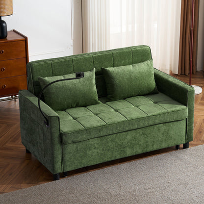 Divano letto convertibile 57 - Divano letto salvaspazio con hub di ricarica USB, schienale reversibile e soluzioni di archiviazione intelligenti