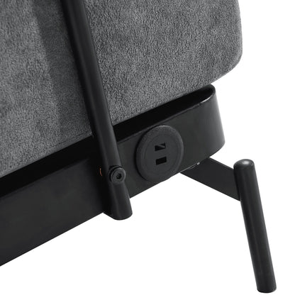Divano moderno in ciniglia da 59 pollici con porte di ricarica USB, braccioli cilindrici e capacità di 440 libbre