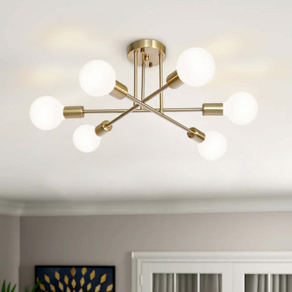 6 - Lampada da soffitto semi-incassata Sputnik in metallo moderno leggero da 23,62''