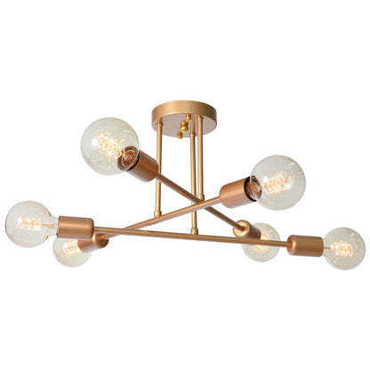 6 - Lampada da soffitto semi-incassata Sputnik in metallo moderno leggero da 23,62''