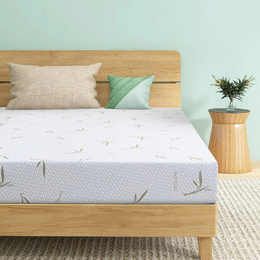 Materasso in memory foam da 10 pollici, sensazione medio-rigida con rivestimento in bambù, certificato CertiPUR-US
