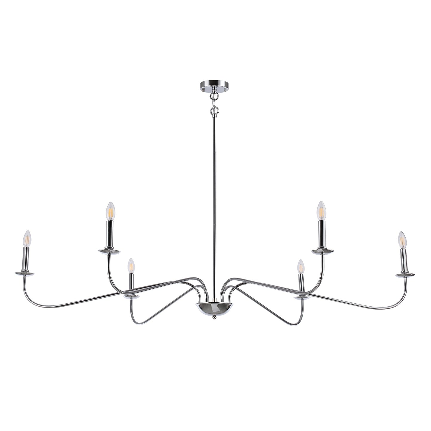 Lampadario minimalista da 64 pollici con 6 luci in nero opaco/oro/cromo - N/D