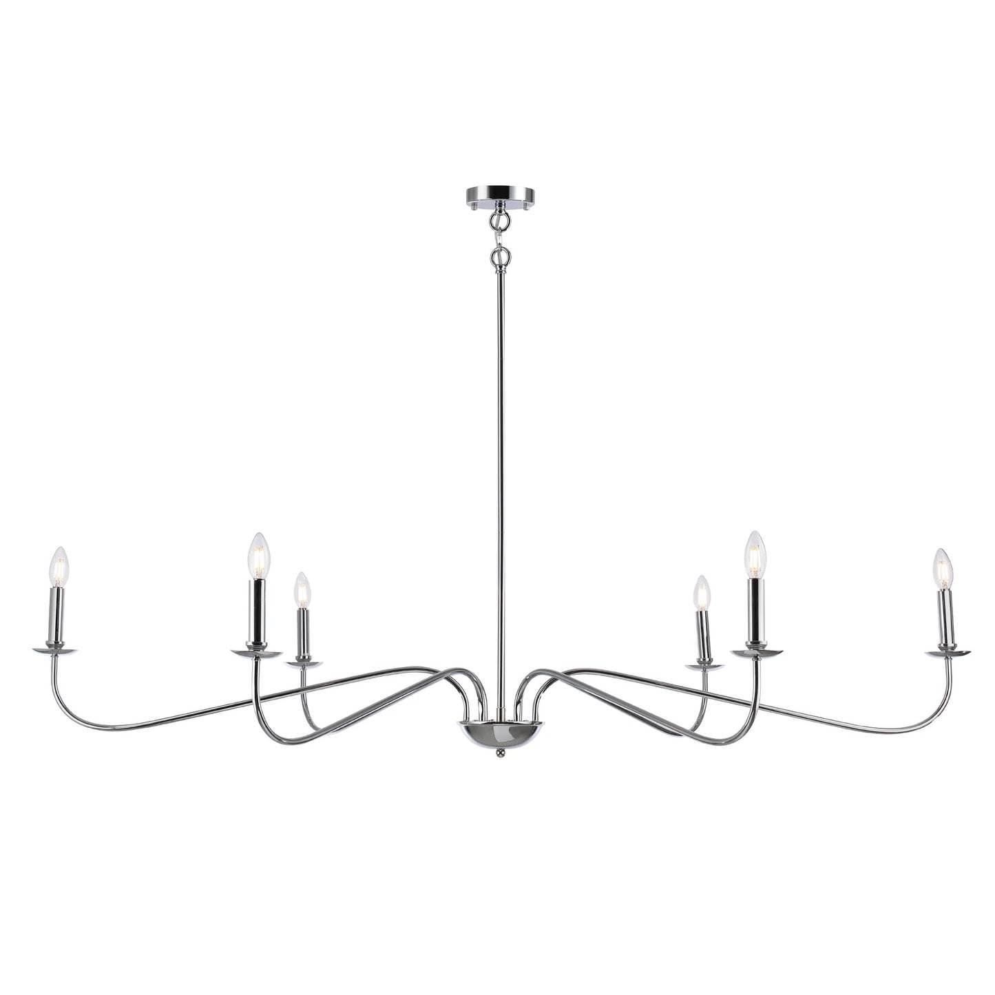 Lampadario minimalista da 64 pollici con 6 luci in nero opaco/oro/cromo - N/D