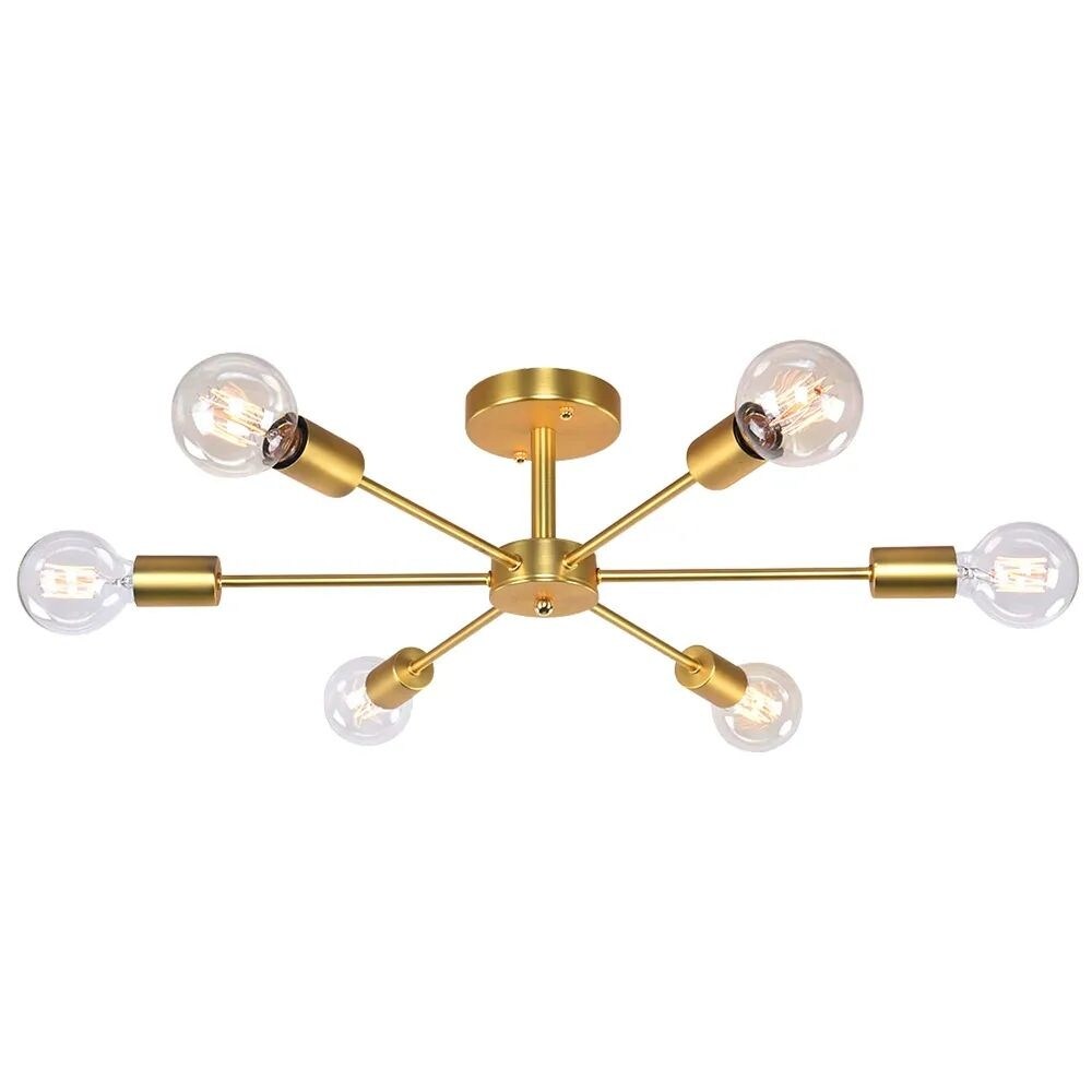 Lampada da soffitto semi-incassata Sputnik Linear Cluster a 6 luci, moderna e dimmerabile, industriale