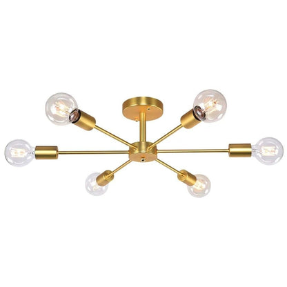 Lampada da soffitto semi-incassata Sputnik Linear Cluster a 6 luci, moderna e dimmerabile, industriale
