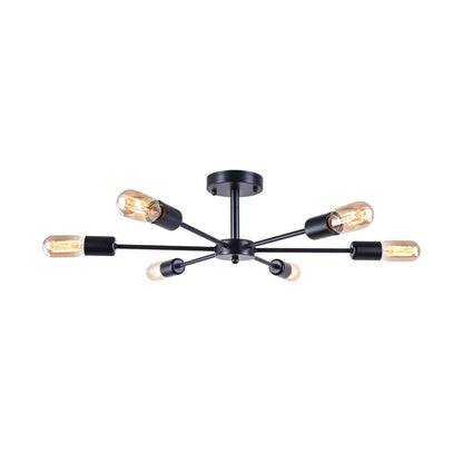 Lampada da soffitto semi-incassata Sputnik Linear Cluster a 6 luci, moderna e dimmerabile, industriale