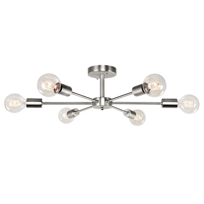 Lampada da soffitto semi-incassata Sputnik Linear Cluster a 6 luci, moderna e dimmerabile, industriale