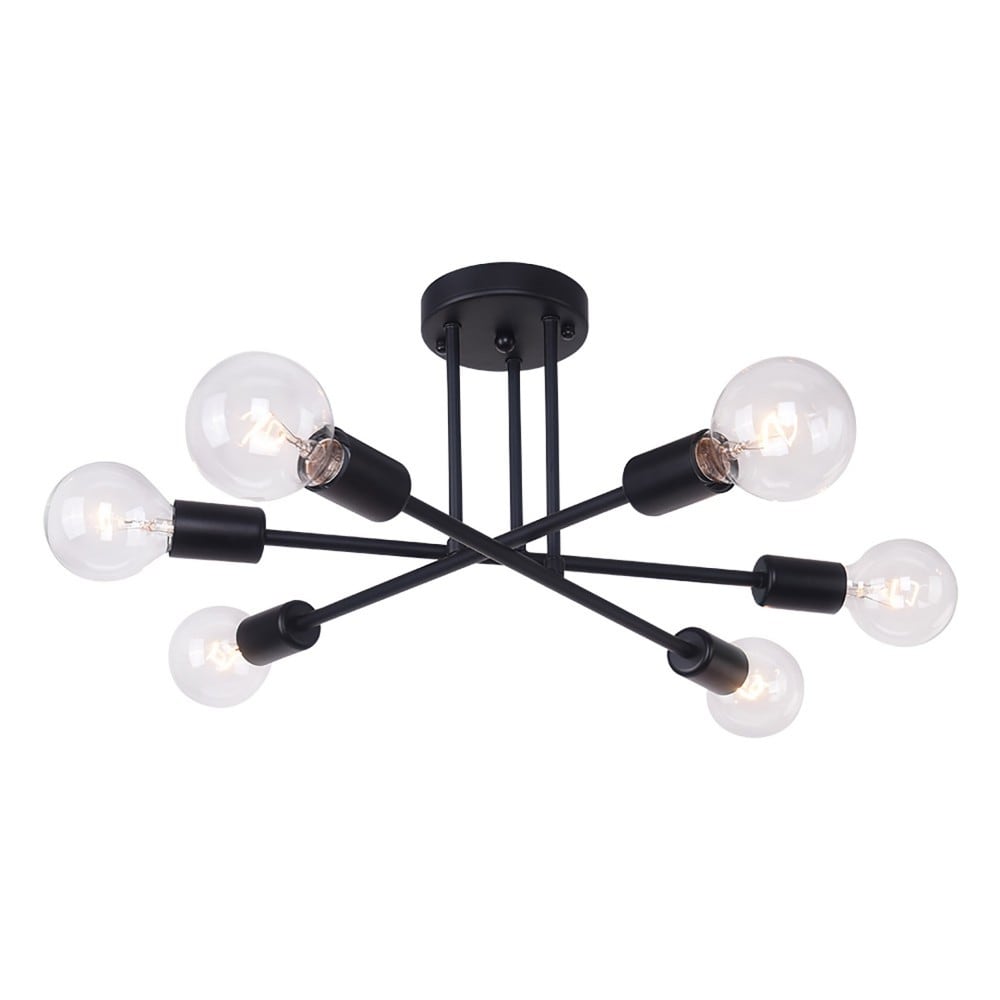Lampada da soffitto semi-incassata moderna industriale lineare Sputnik Branch a 6 luci